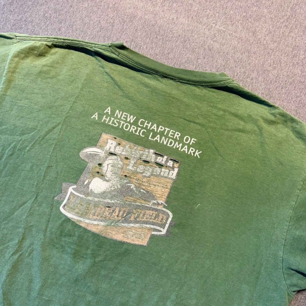 Vintage Green Bay Packers Shirt Mens 2XL Delta Thrasher Lambeau Field Green